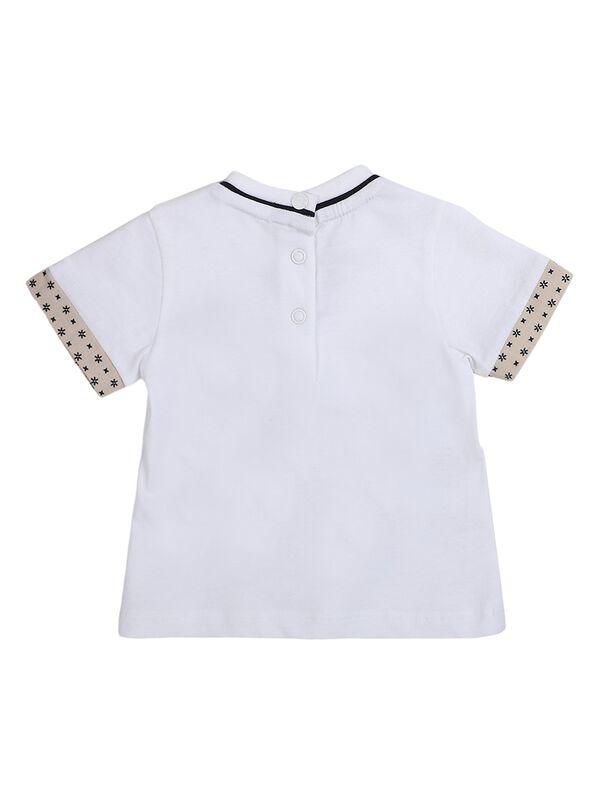 Boys White and Beige Printed T-Shirt image number 1